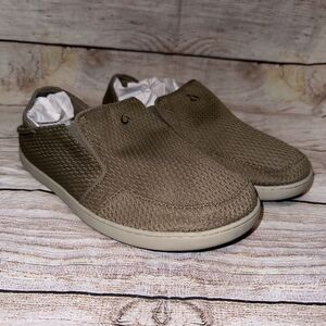 Olukai Men's Nohea Mesh Slip-On Casual Boat Shoes-‎ Taupe Size 9.5 Vacation